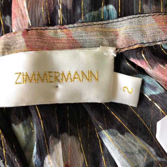 Zimmermann silk blouse with floral print Sz 2 6-8 - Picture 9 of 10